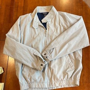 Brooks Brothers lightweight bomber jacket in a seer sucker pattern.